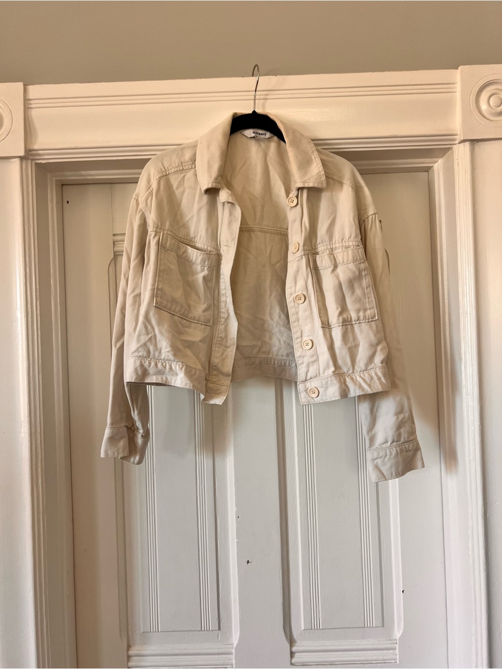 Old Navy Cream Cropped Jean Jacket